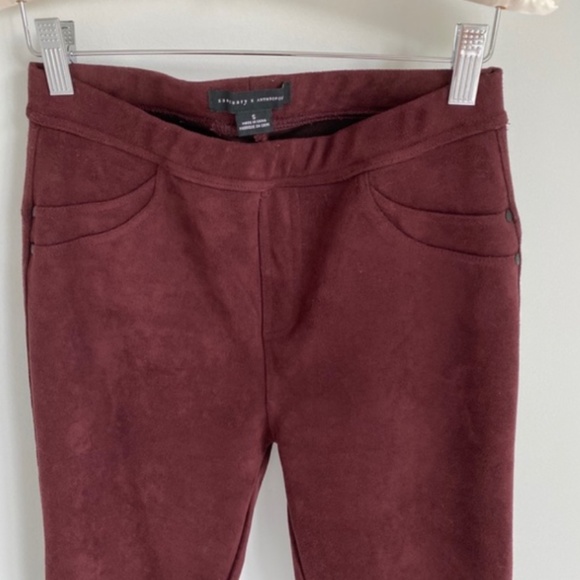 New Sanctuary X Anthropologie faux suede leggings, Burgundy/Merlot, Size S - Picture 6 of 6